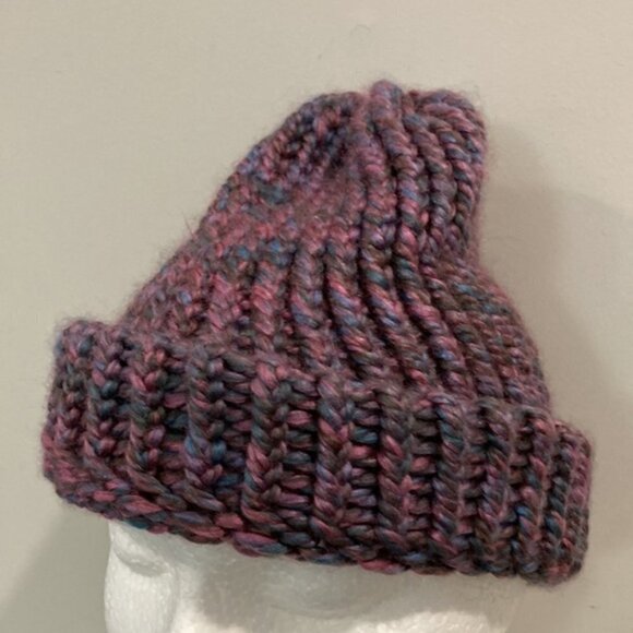 HANDMADE Purple soft loose knit cap hat beanie​​ - Picture 4 of 9